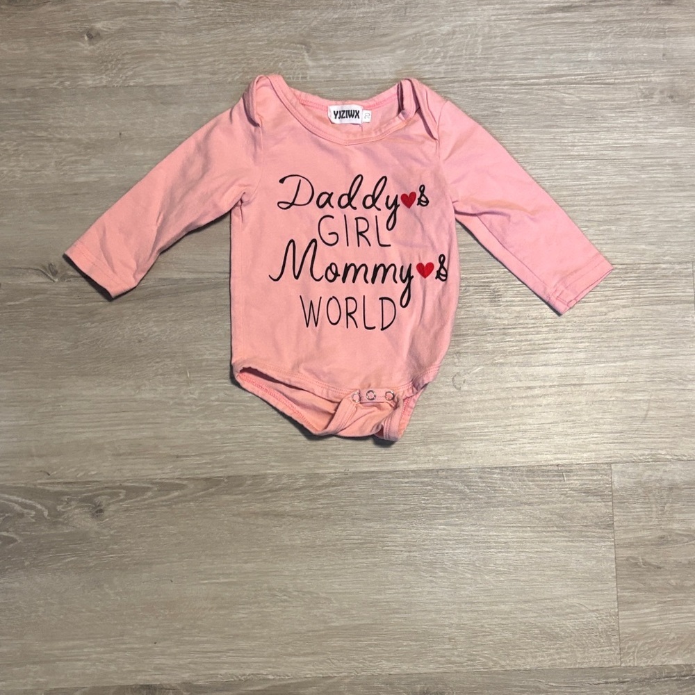 Pink Daddy's Girl Mommy's World Onesie